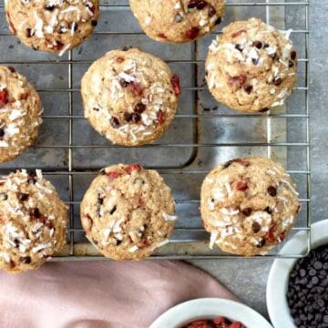 Coconut Goji Chocolate Chip Muffins