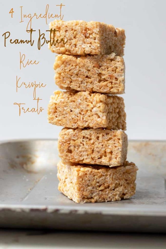 Vegan 4 Ingredient Peanut Butter Rice Krispie Treats My Quiet Kitchen