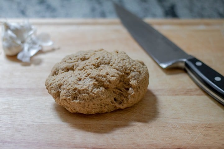 seitan jerky dough on a cutting board