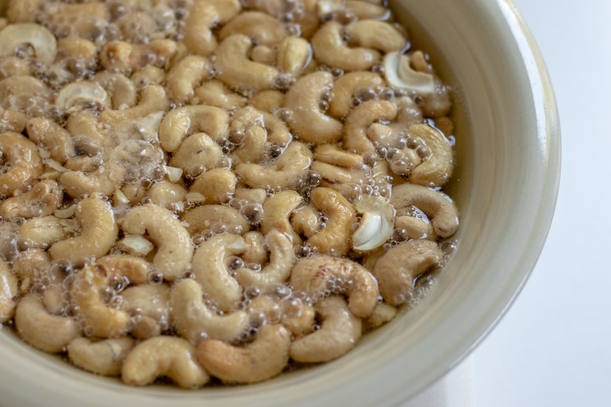 cashews soaking in beer.