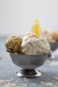 Double Coconut Ginger Ice Cream in silver serving dish