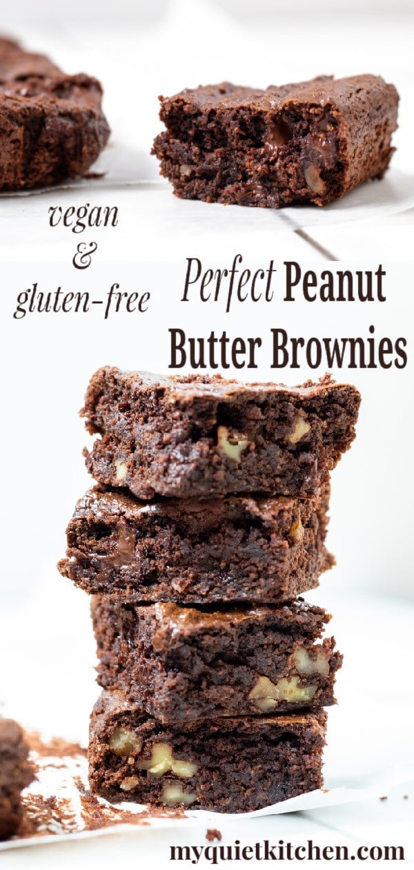 Go-To Peanut Butter Brownies pin for Pinterest