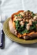 Sweet Potatoes with Lemony Kale and White Beans