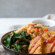 Sweet Mustard Tofu with Millet and Greens