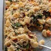 Vegan Pasta Bake With Sausage, Squash and Kale