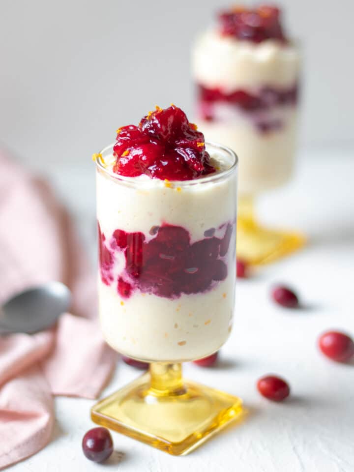 Sweet Orange Ricotta with Cranberry Compote