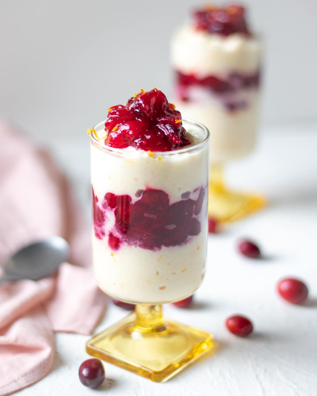 Sweet Orange Ricotta with Cranberry Compote