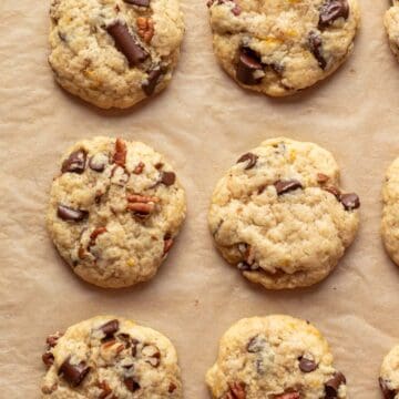 cookies cooling on a baking sheet.