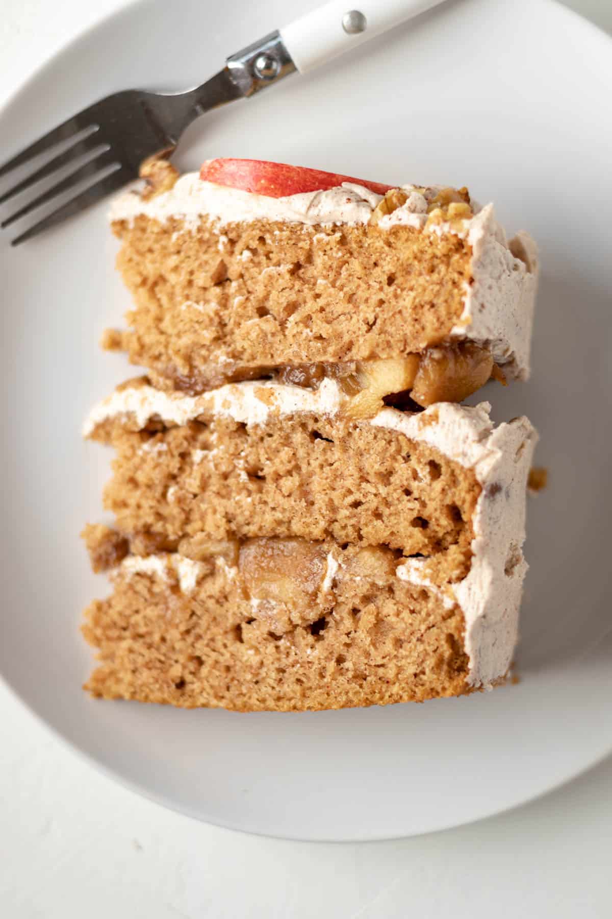 Vegan Apple Layer Cake With Bourbon Apple Filling and Cinnamon Buttercream