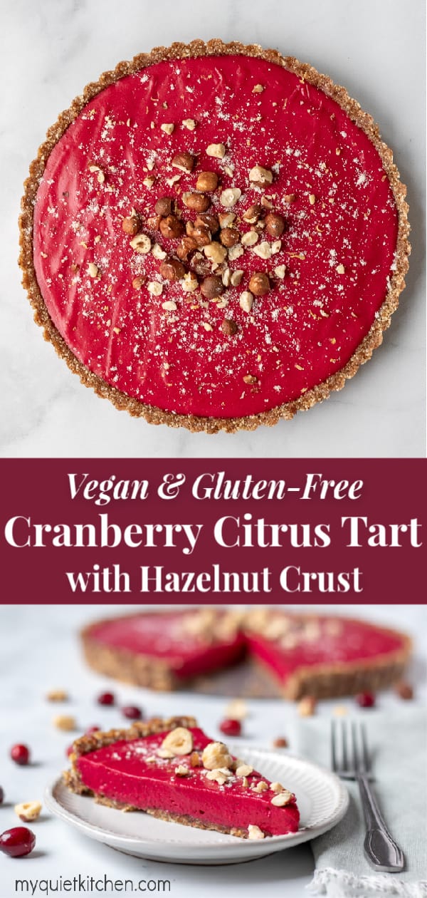 Vegan cranberry tart pin for Pinterest