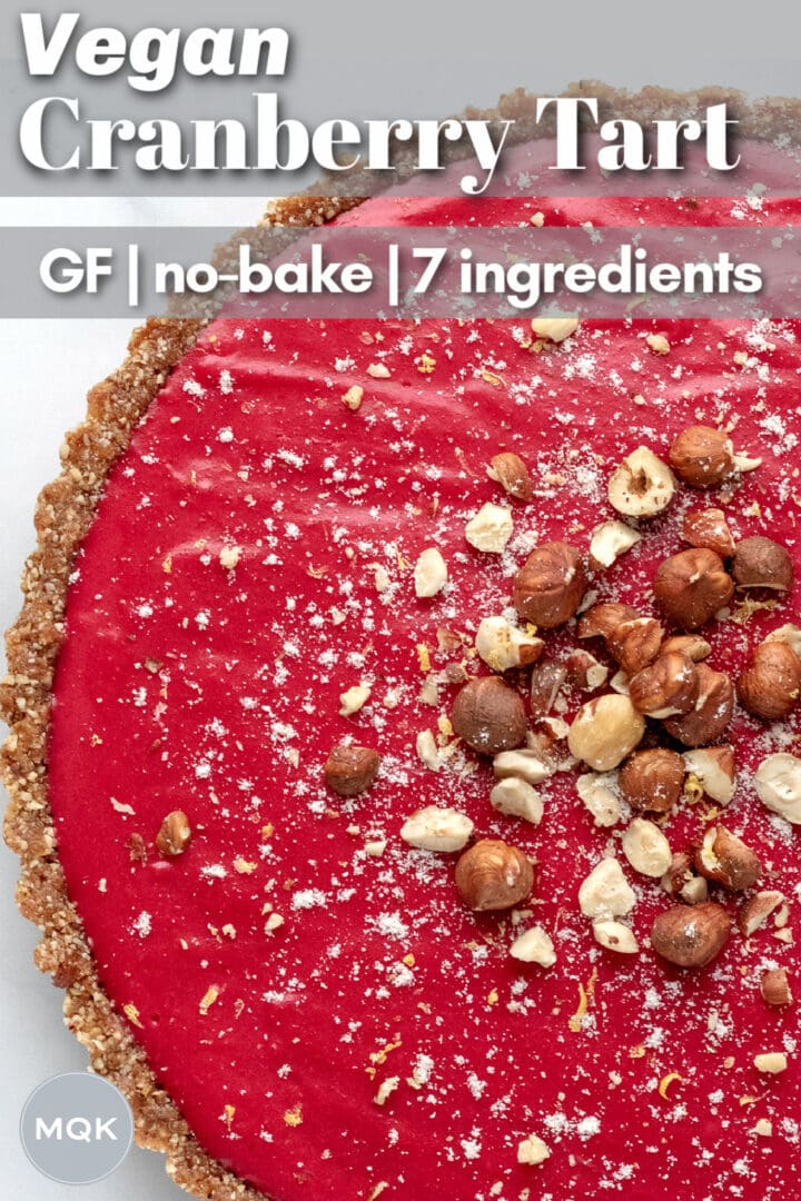 tart topped with chopped hazelnuts image to save on Pinterest