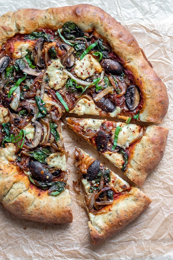 Vegan Stuffed Crust Pizza With Homemade Mozzarella and Herb Crust My Quiet Kitchen