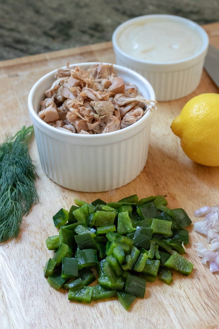 ingredients for Jackfruit, Mango and Dill Salad.