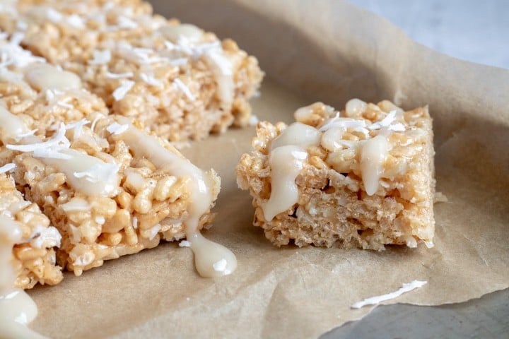 close up of rice krispie treat