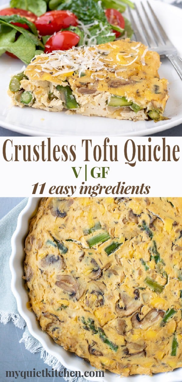 Crustless Tofu Quiche pin for Pinterest