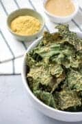 kale chips in a white bowl
