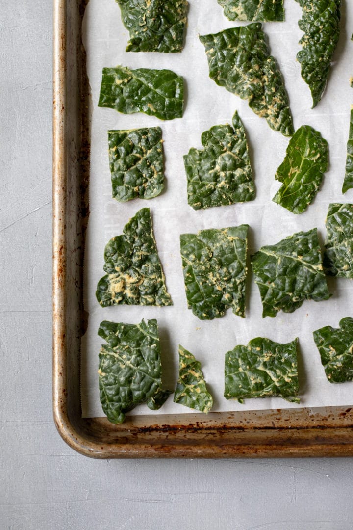 Cheesy OilFree Kale Chips My Quiet Kitchen