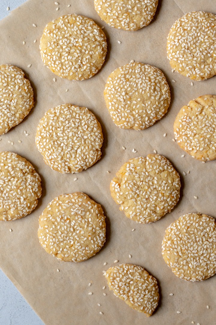 cookies on parchment paper