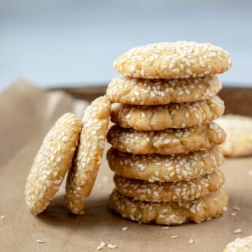 One-Bowl Orange Tahini Cookies on a baking sheet