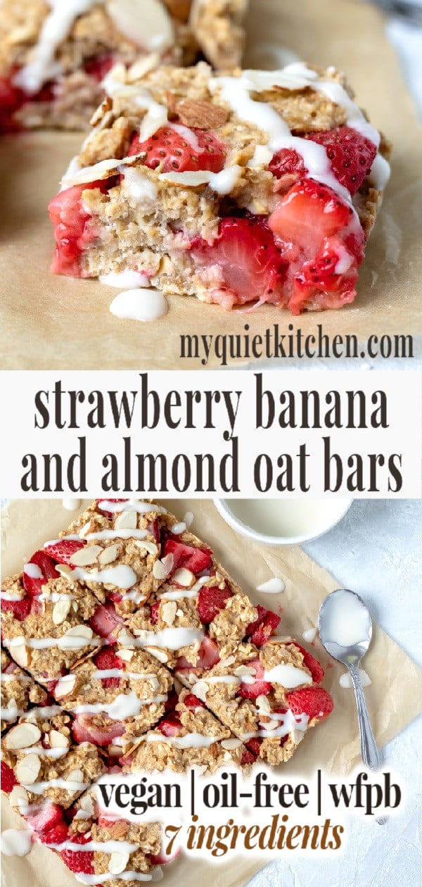 Strawberry Banana Breakfast Bars pin for Pinterest