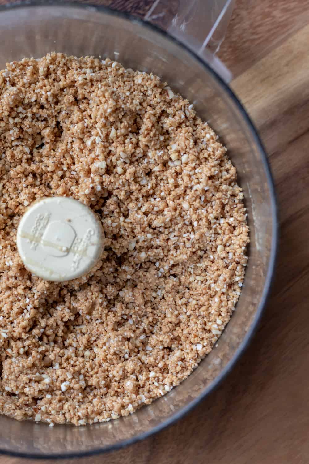 coconut-almond bar mixture in food processor.