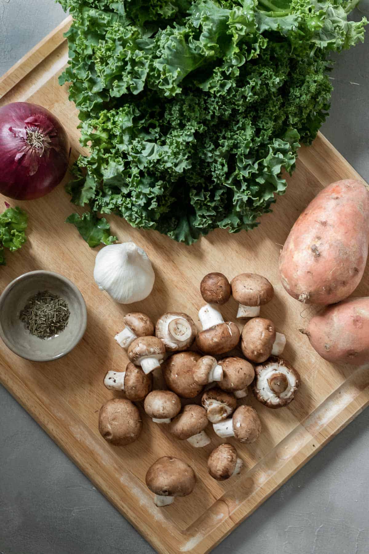 ingredients for vegan sweet potato pot pie