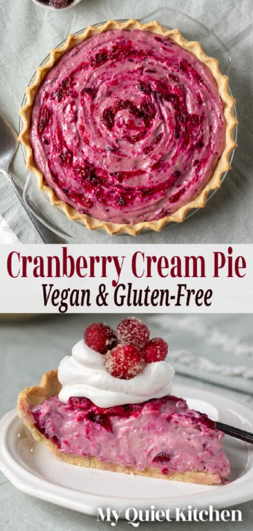 Cranberry Cream Pie pin for Pinterest