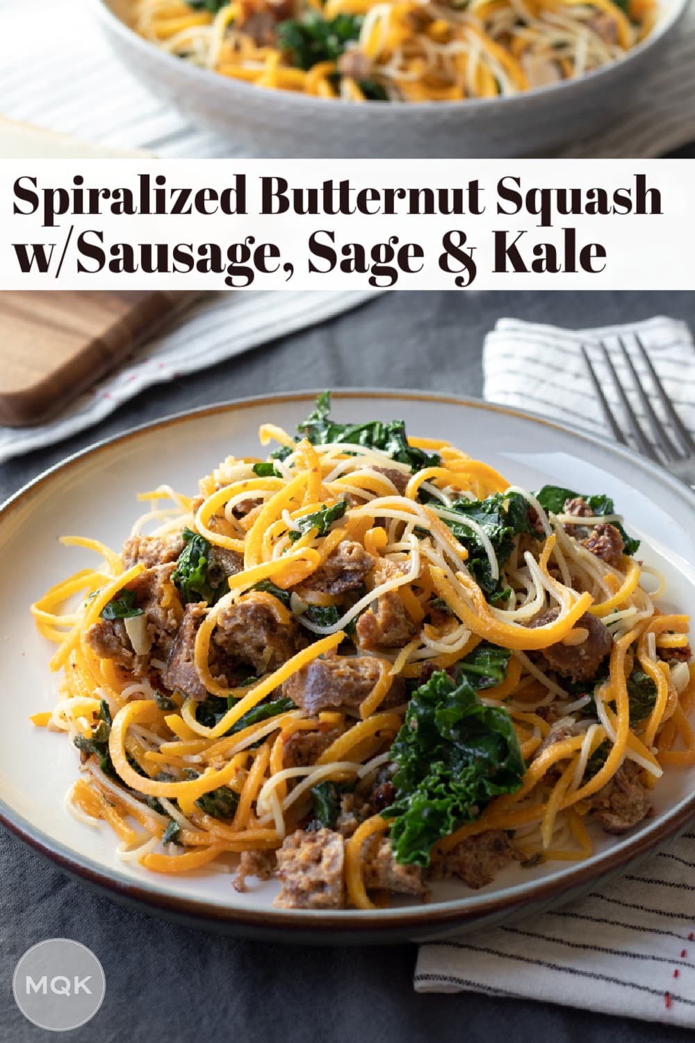 Spiralized Butternut Squash With Vegan Sausage My Quiet Kitchen