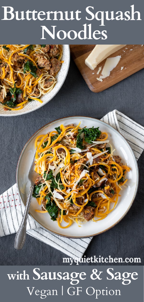 Butternut Squash Noodle recipe pin for Pinterest