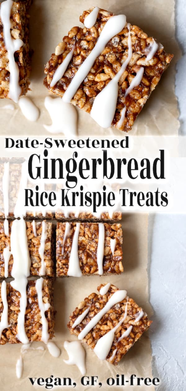 Gingerbread rice krispie treat pin for Pinterest