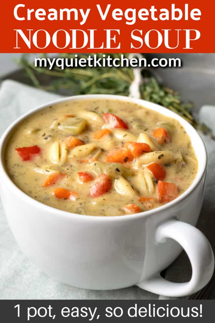 image of soup with recipe name text to save on Pinterest.