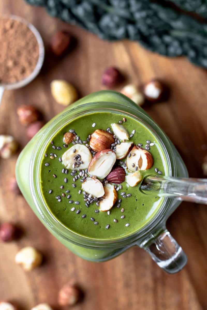 chocolate kale smoothie from above.