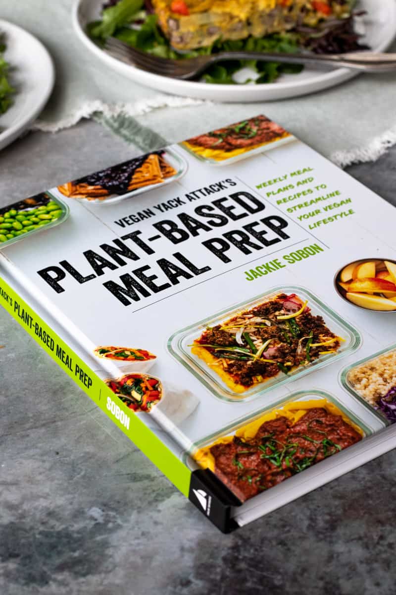 the cover of Jackie Sobon's new cookbook, Plant-Based Meal Prep