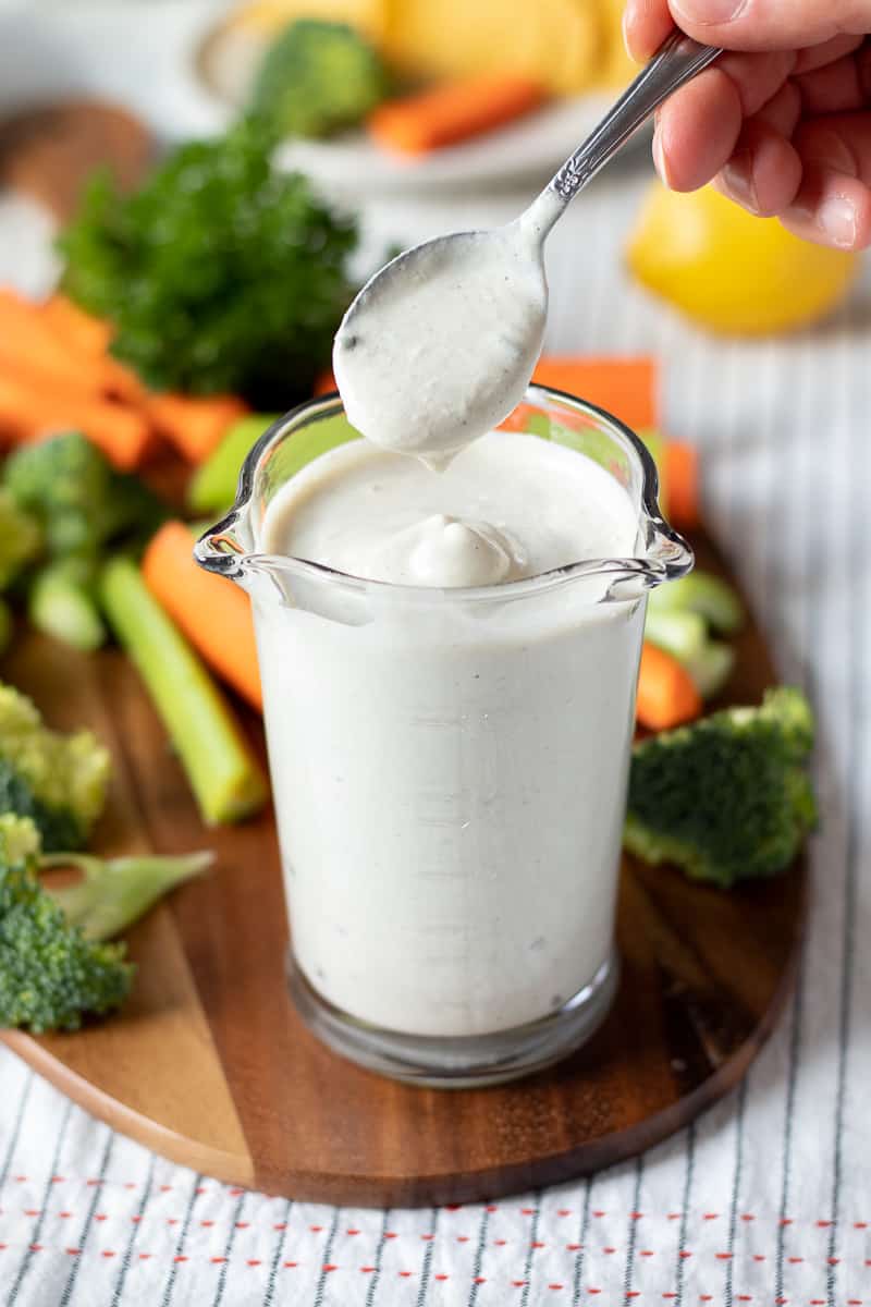 A thicker version of vegan ranch perfect for dipping.