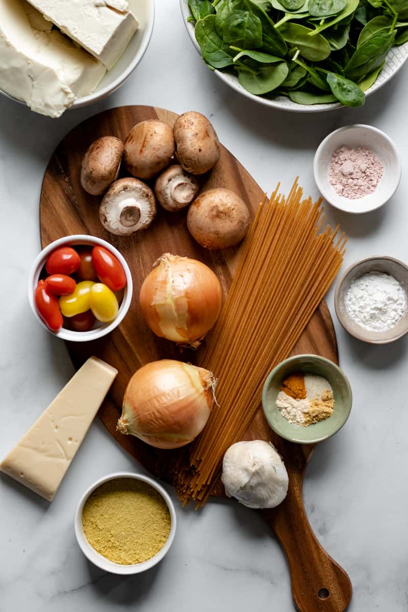 ingredients laid out on a cutting board