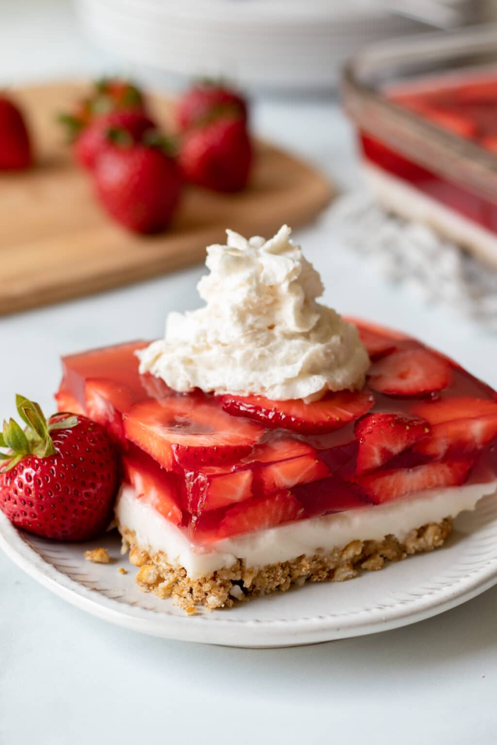 Vegan Strawberry Pretzel Salad (No Jello!) - My Quiet Kitchen