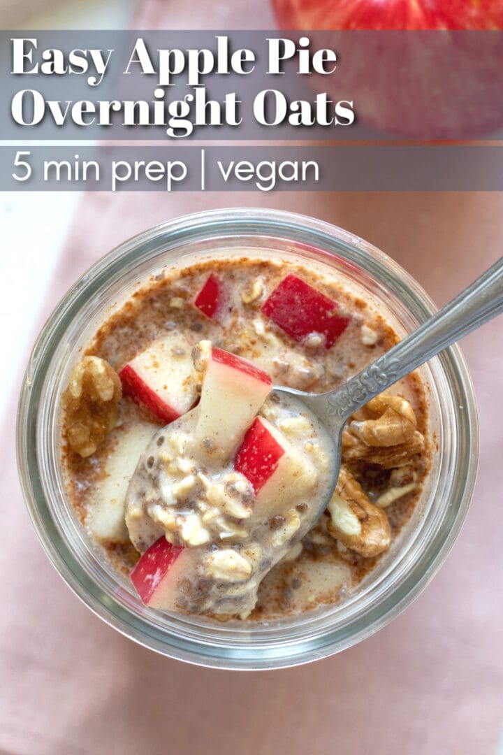 image of apple overnight oats to save on Pinterest