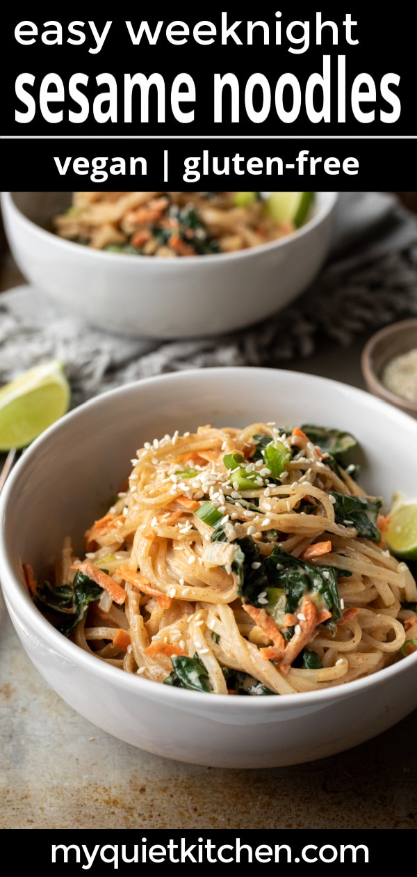 Quick Vegan Sesame Noodles - My Quiet Kitchen