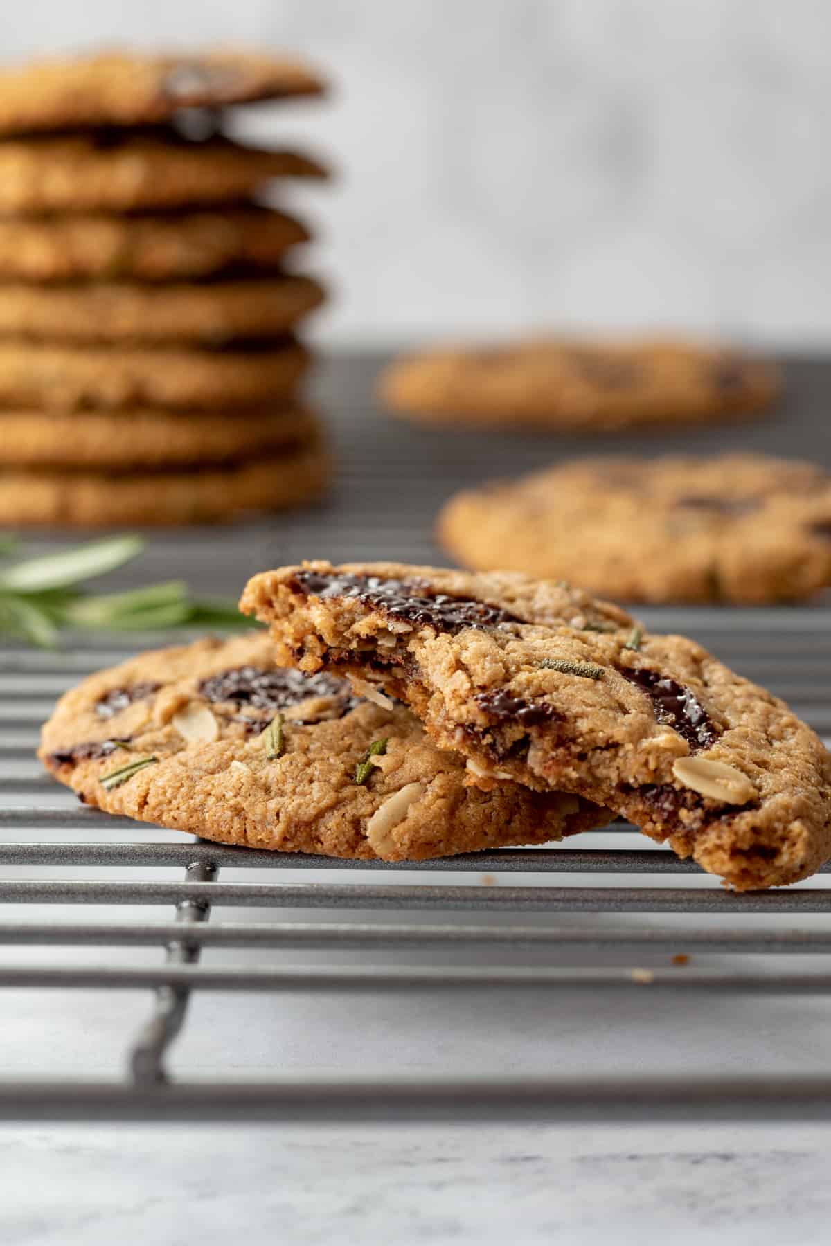 a bite taken out of cookie to show texture