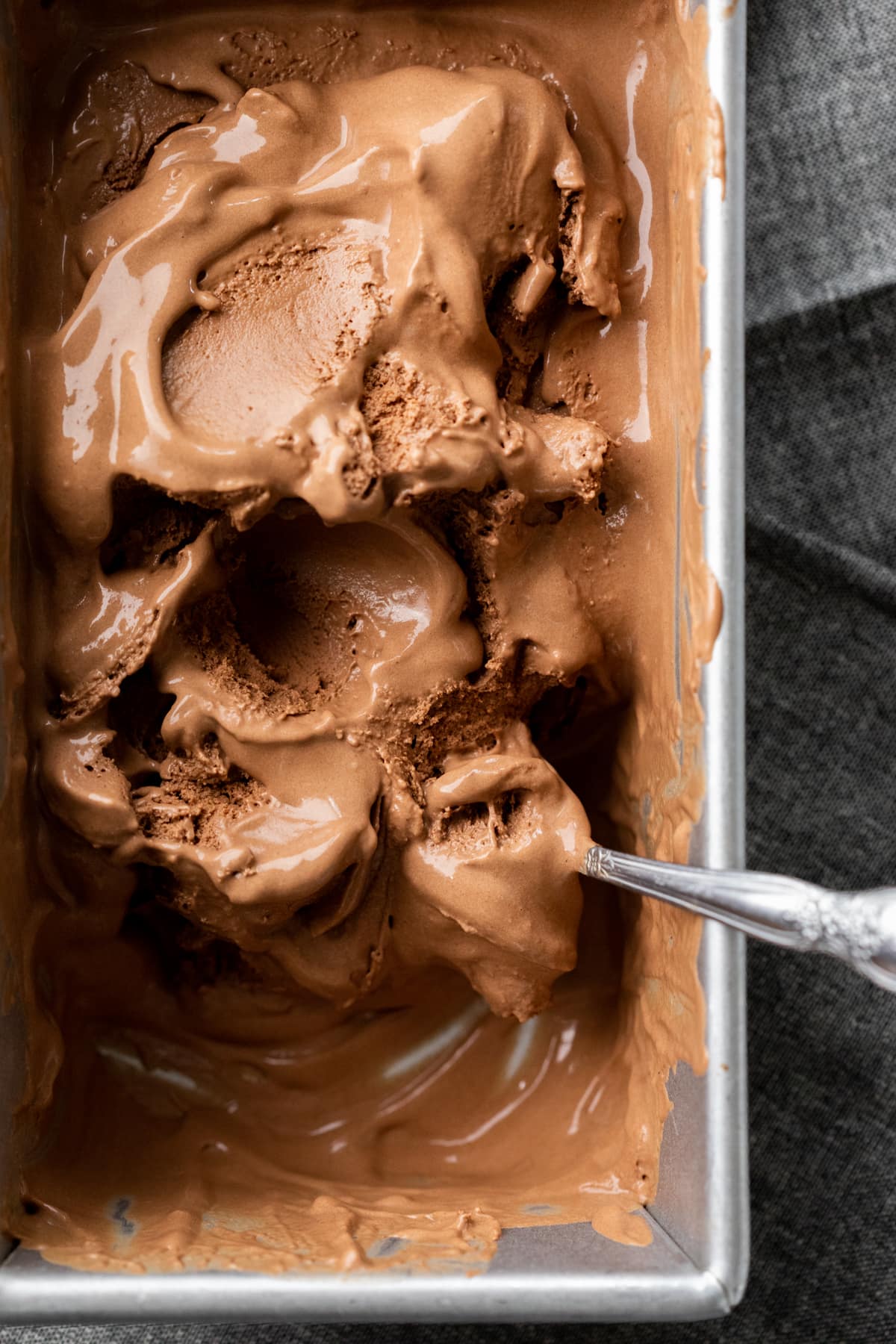 melting in a loaf pan showing silky, creamy texture.