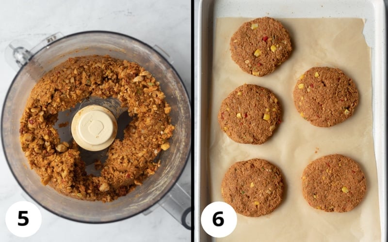 processing and forming mixture into patties