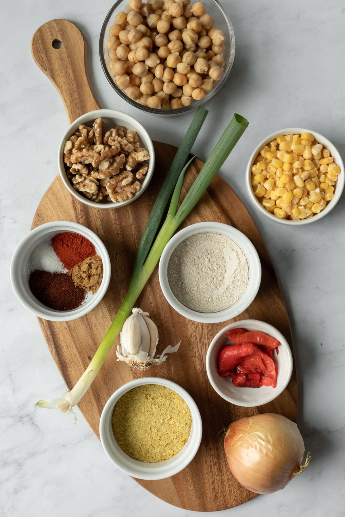 ingredients laid out on a board.