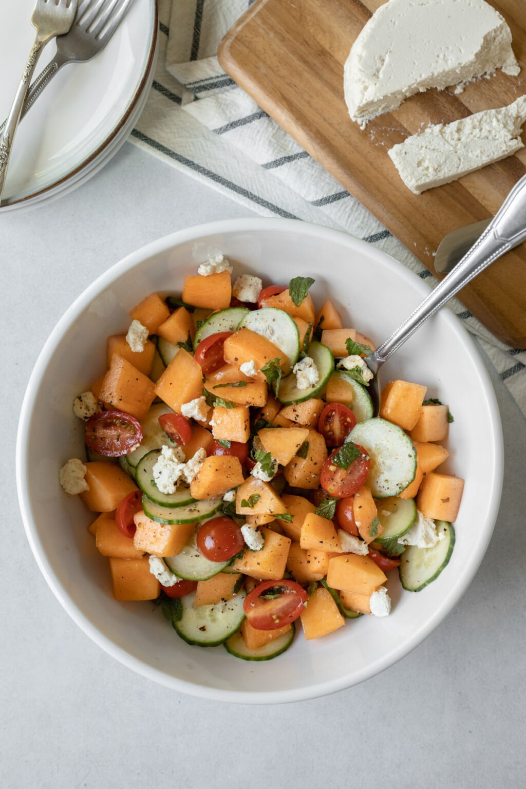 cantaloupe salad with feta