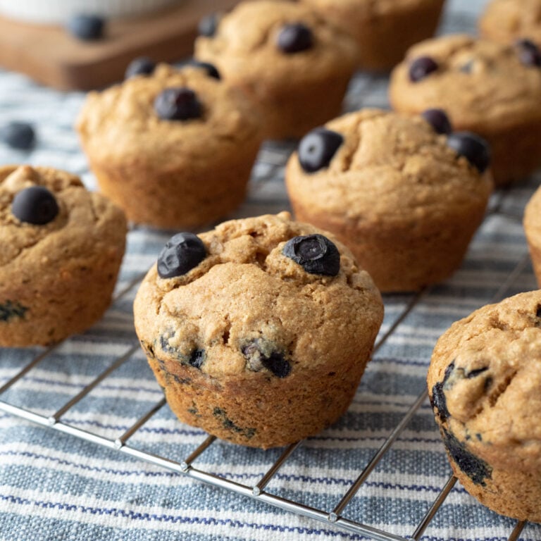 Vegan Blueberry Banana Muffins (Low-Fat) - My Quiet Kitchen