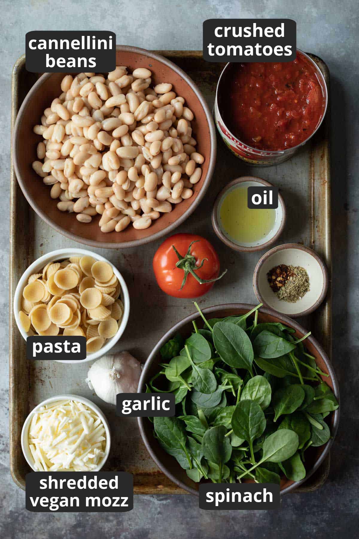 labeled photo of the ingredients needed for the recipe.