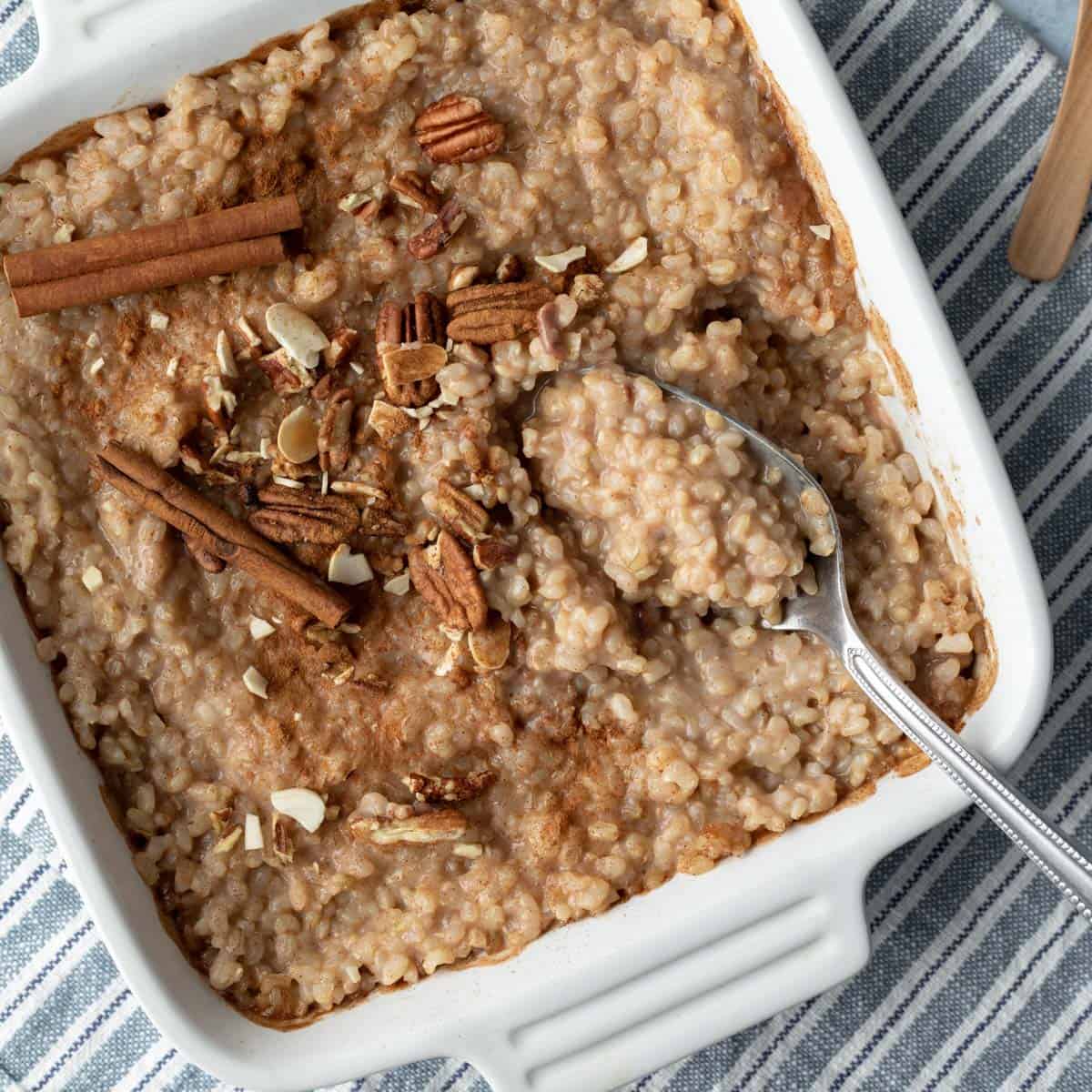 Baked Brown Rice Pudding (Vegan) - My Quiet Kitchen