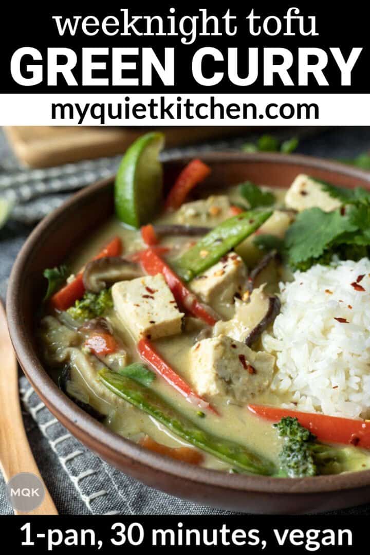photo of curry with text to save on Pinterest.