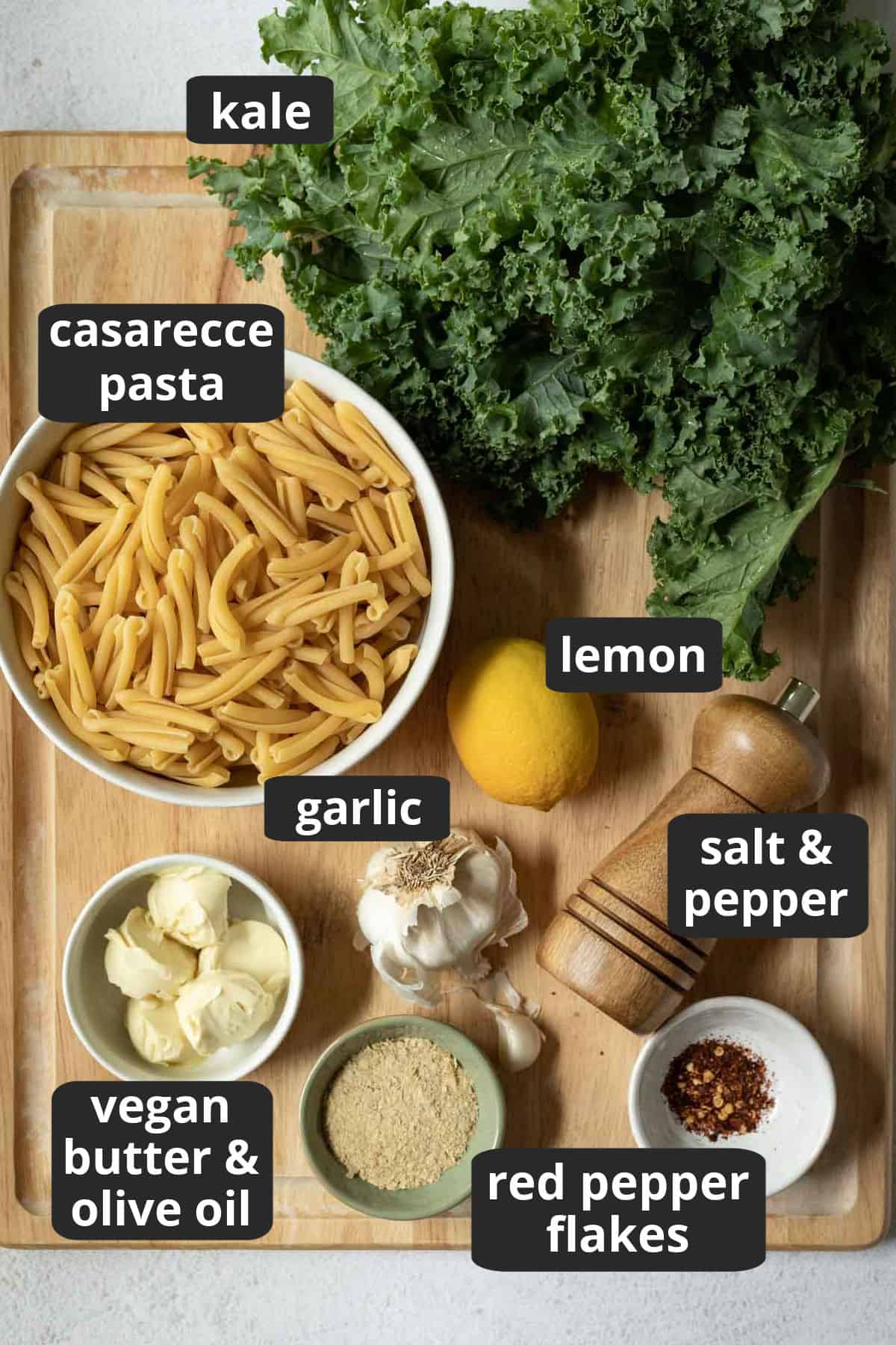 a labeled photo of the ingredients needed for the recipe.