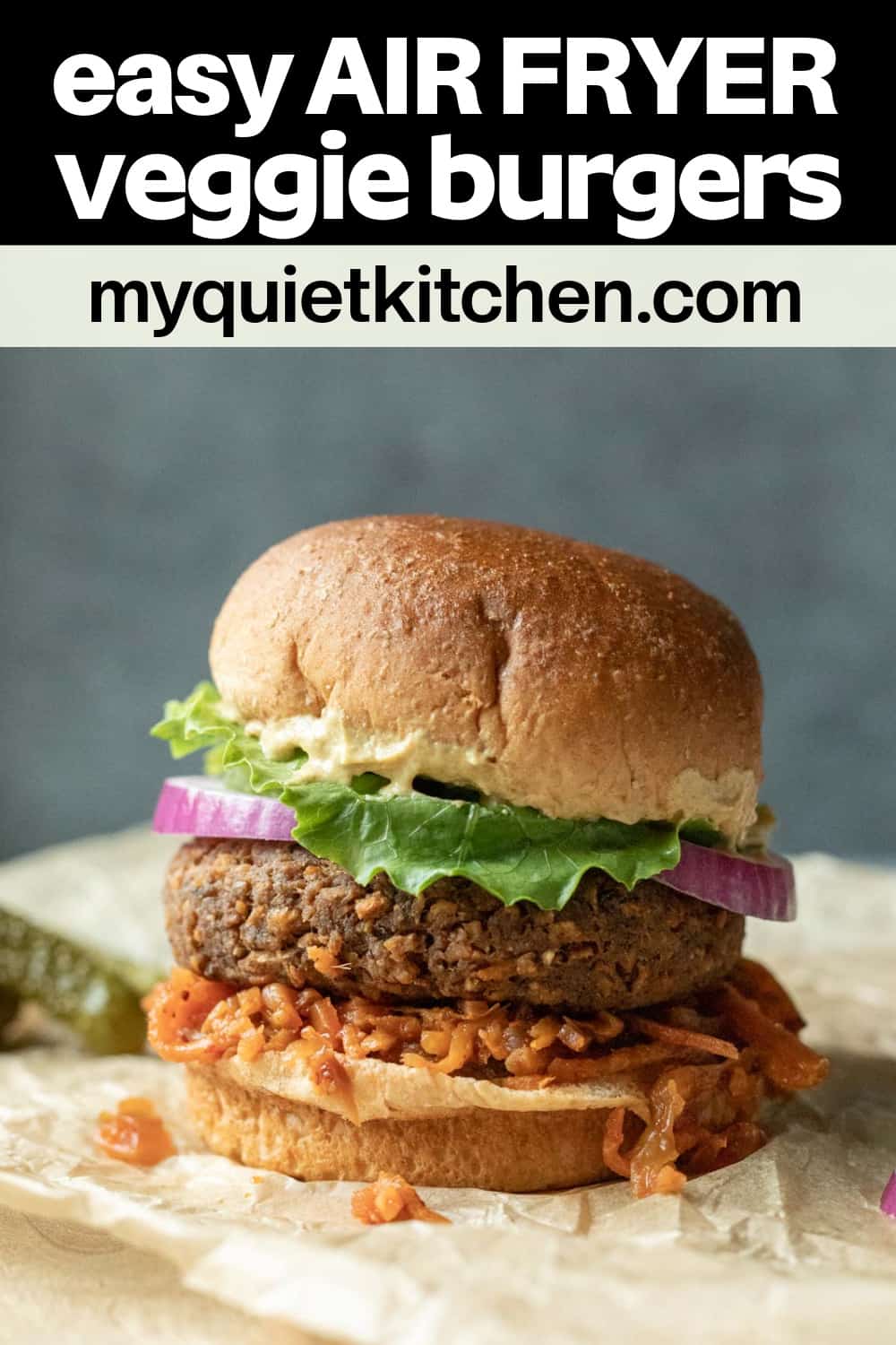 Air Fryer Veggie Burger (Homemade, SO Easy) My Quiet Kitchen
