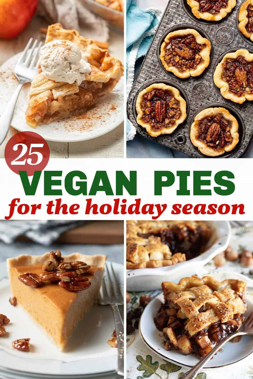 image of 4 different pies with text to save on Pinterest.